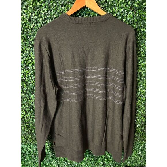 SmartWool Green Stripe L/S Crewneck Nylon Wool Acrylic Sweater Mens Sz Large - Picture 4 of 4